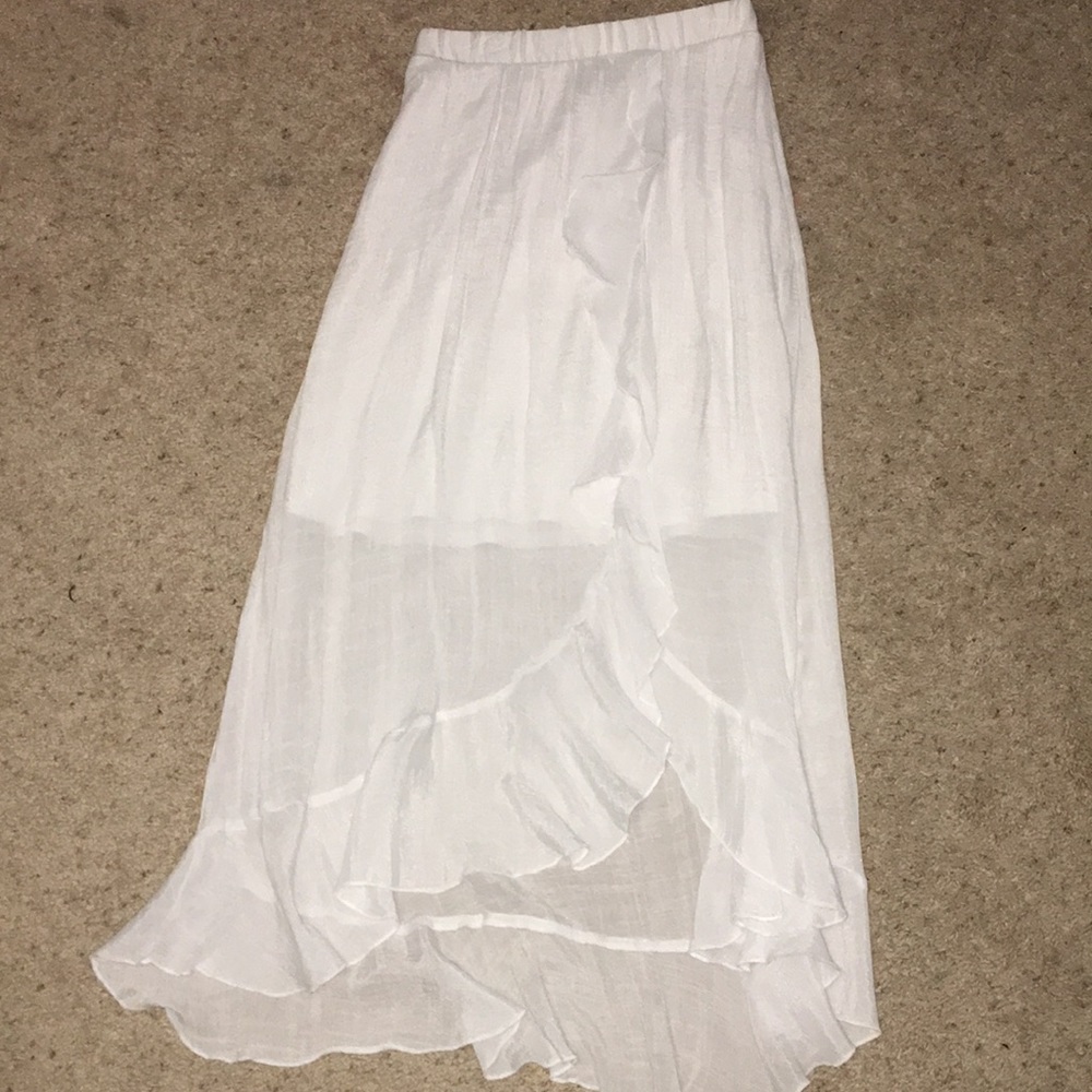 Girls White Flowy Skirt